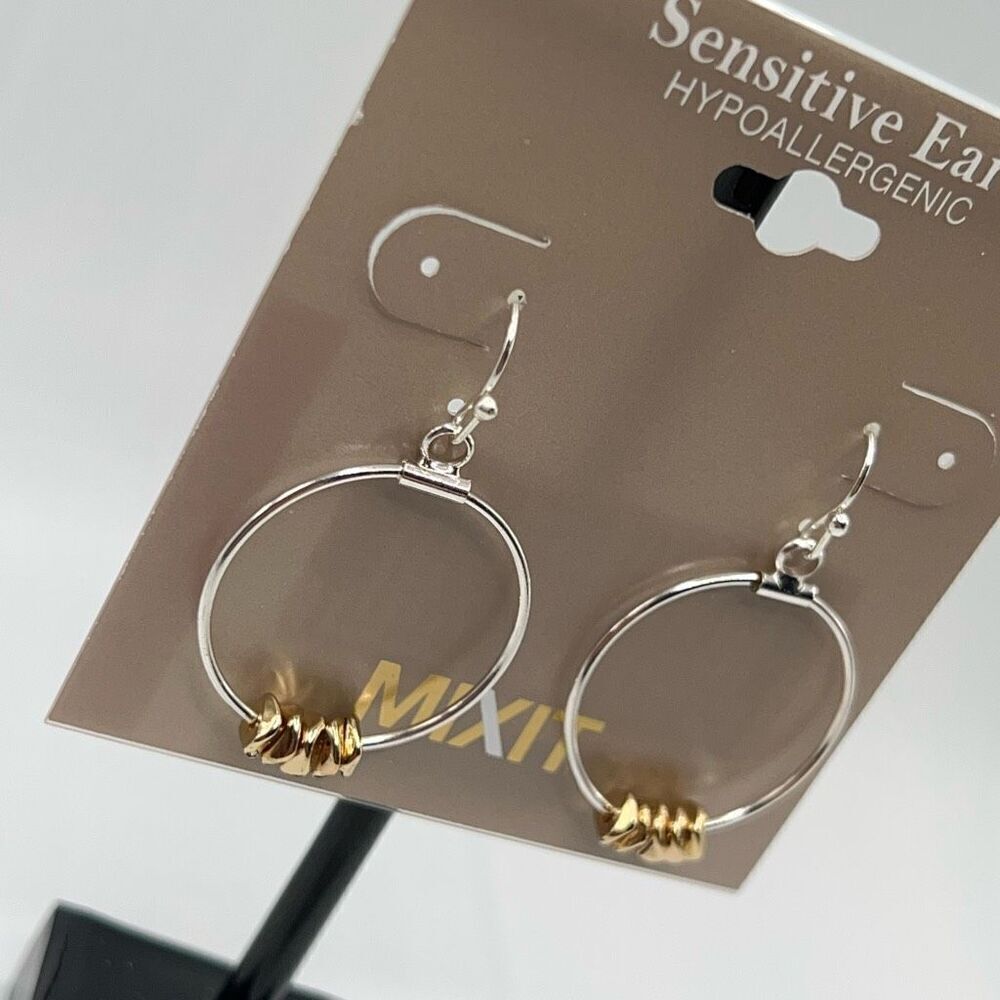 Mix It  Silver Gold Dangle Earrings